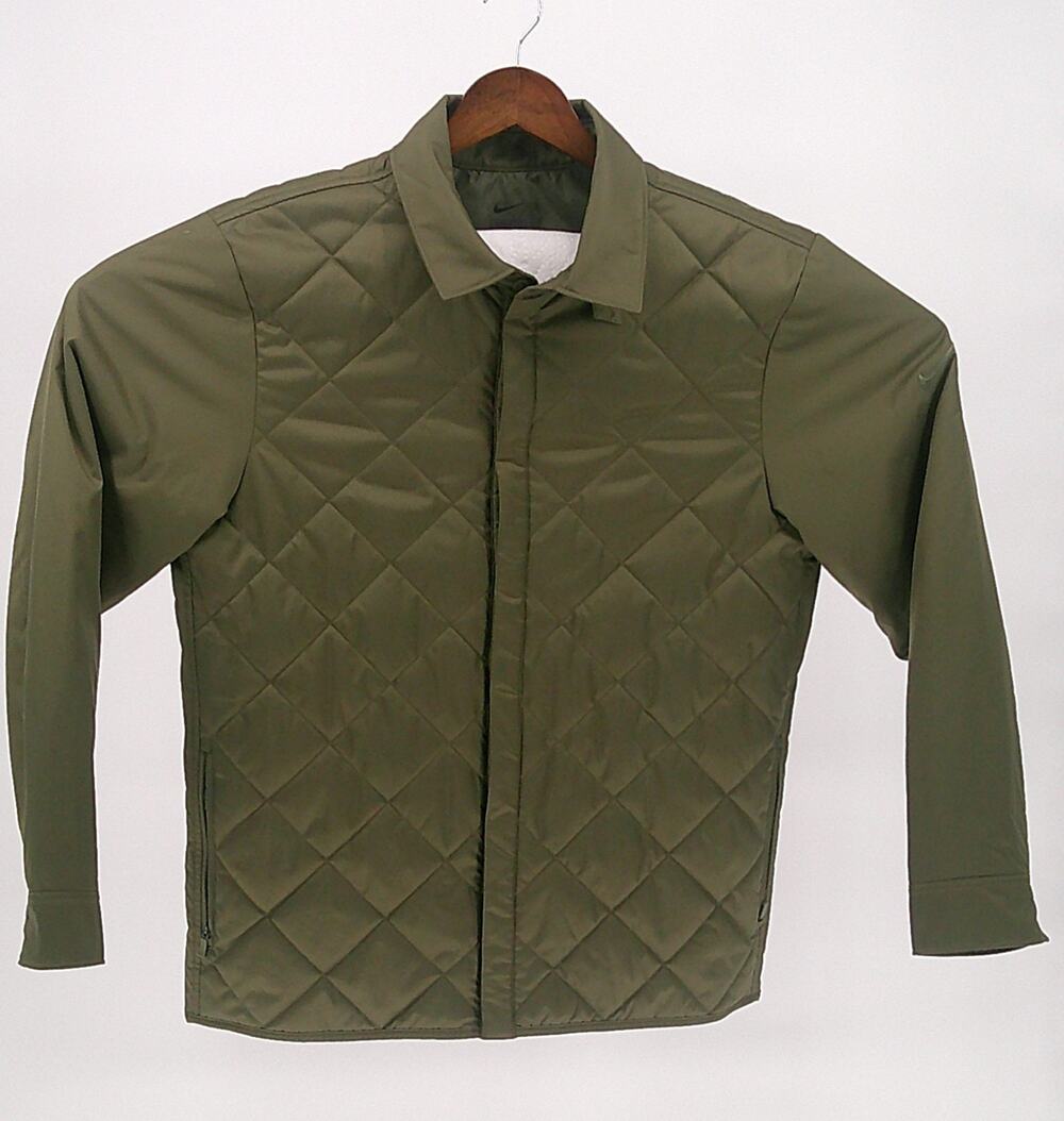 Nike Standard Fit Mens Olive Synthetic Fill Repel Golf Quilted Jacket Medium